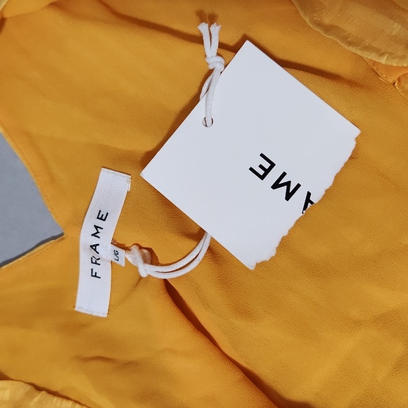 NWOT Frame Crinkled Silk Draped Halter Top. Size L - Picture 6 of 7